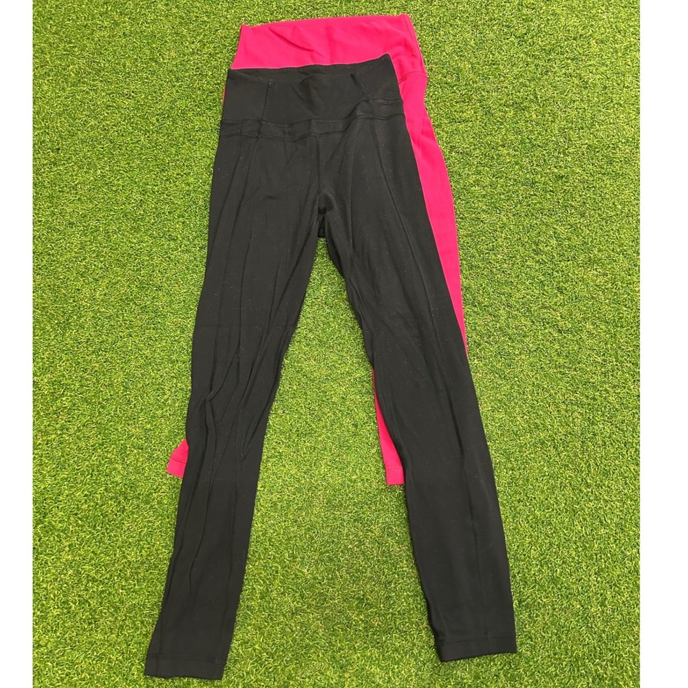 Lululemon Leggings Bundle Pink Align & Black Pace Rival High Rise Size 2